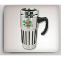 16 Oz. Stainless Steel Double Wall Mug w/ Rubber Strips